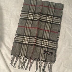Grey plaid cashmink soft scarf